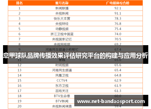 意甲球队品牌传播效果评估研究平台的构建与应用分析